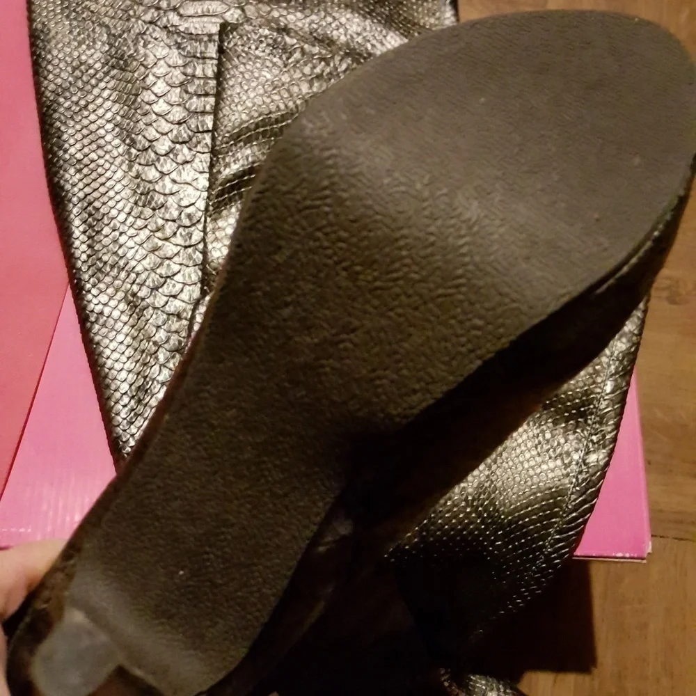 Rhiannon Pewter Thigh-High Boots